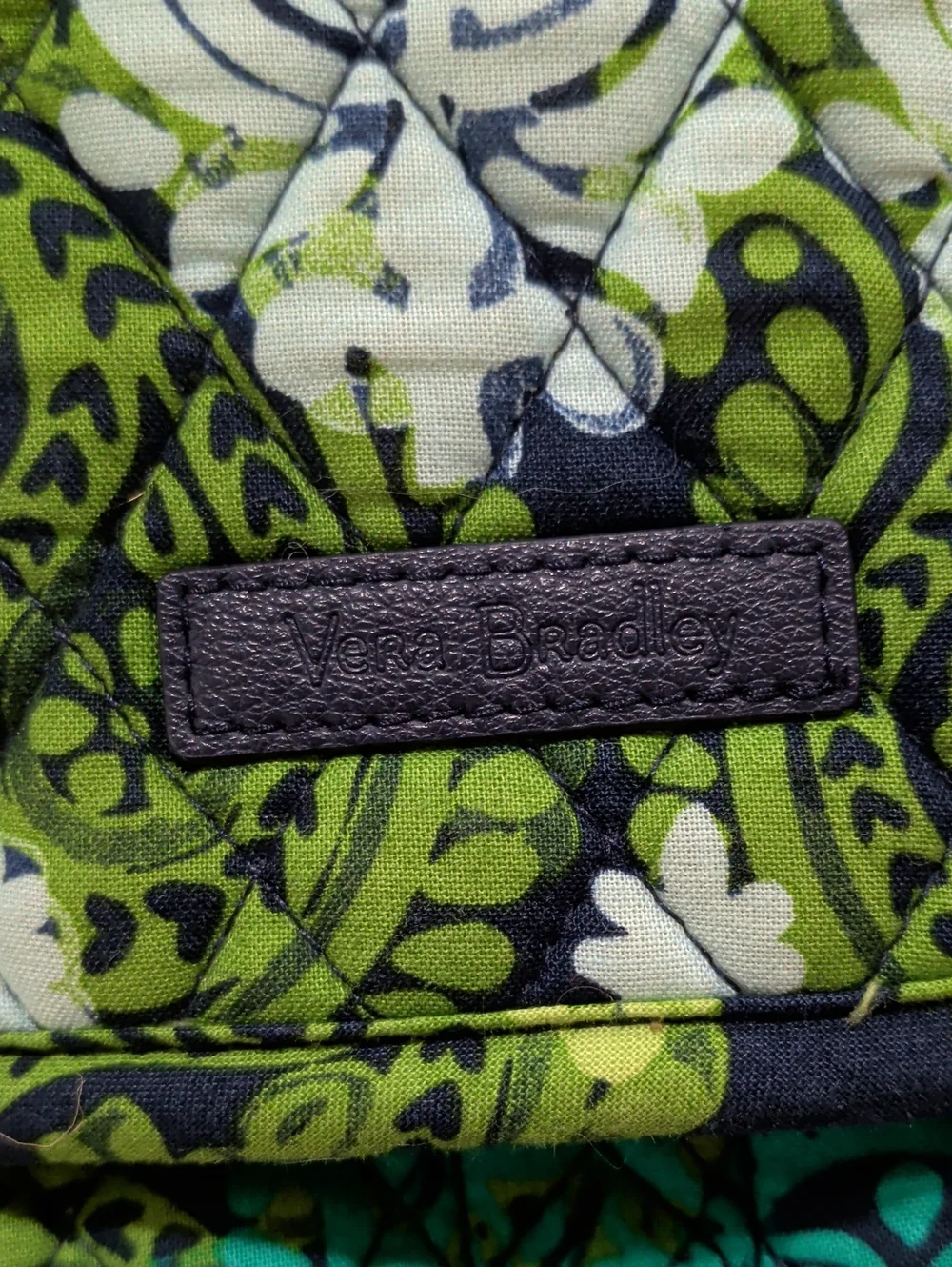Vera Bradley Blue, Teal, Green & White Quilted Crossbody Messenger Bag - Picture 2 of 13